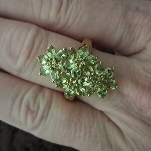 Arizona Peridot Floral Ring in Vermeil Yellow Gold Over Sterling Silver